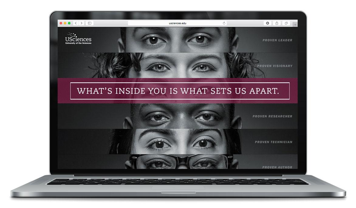 Branded website featuring student testimonials