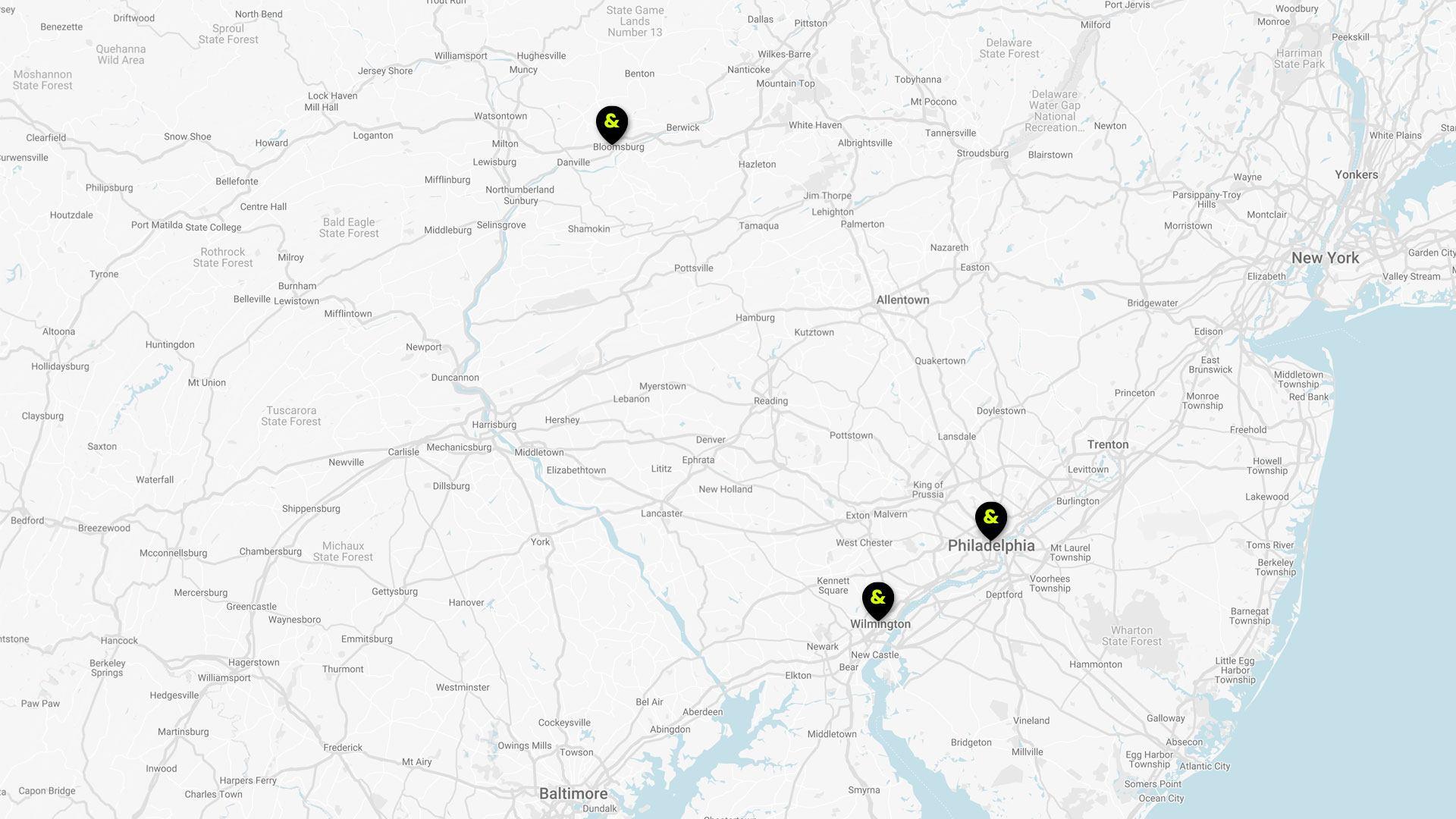 Map of our locations