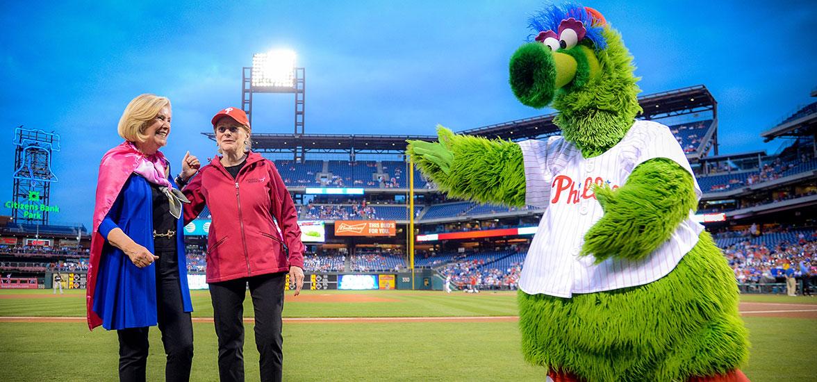 Cape ceremony at Philadelphia Phillies game