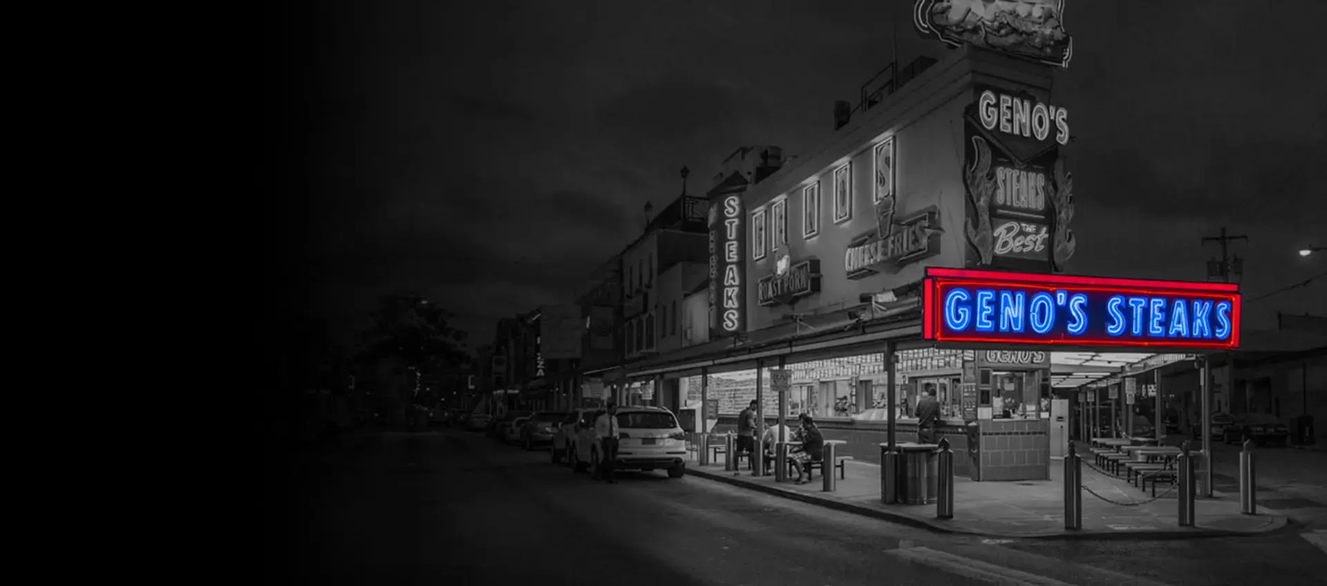 Geno’s Steaks location in Philadelphia, PA