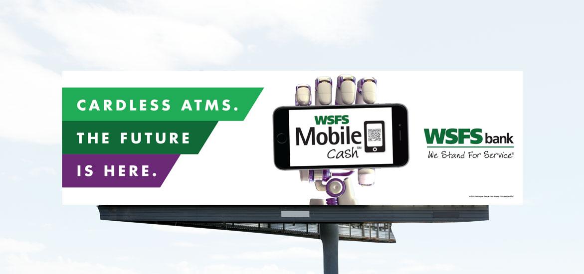 Mobile banking introductory billboard
