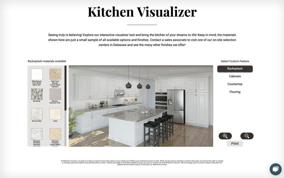Kitchen visualizer tool used to create a one-of-a-kind space.