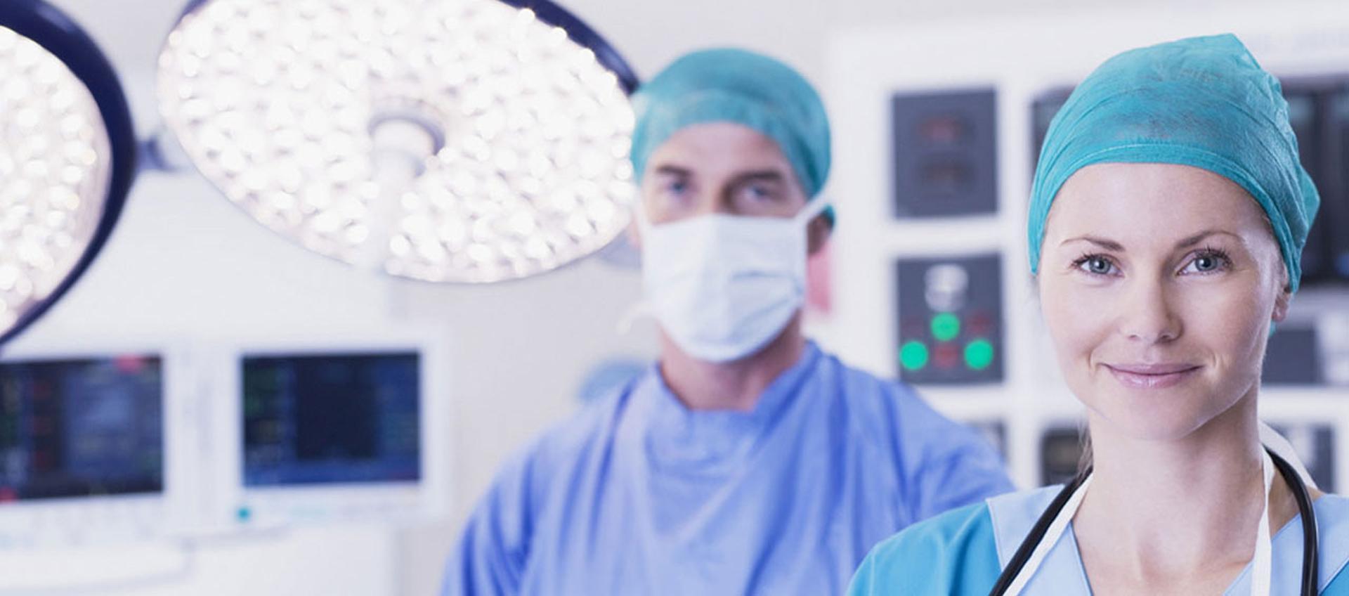 Two doctors in the operating room