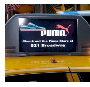 Taxicabs now offer digital advertising on their signature roof-mounted displays.